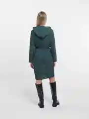 Тёмно-зелёный платье-лапша женское повседневное с капюшоном. Большие размеры