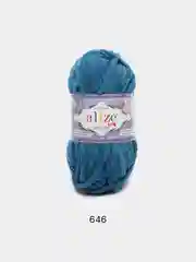 Тёмно-бирюзовый пряжа плюшевая Alize Velluto, микрополиэстер, 100 г, 68 м