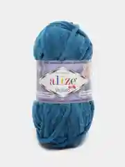 Тёмно-бирюзовый пряжа плюшевая Alize Velluto, микрополиэстер, 100 г, 68 м