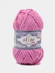 Фуксия пряжа плюшевая Alize Velluto, микрополиэстер, 100 г, 68 м