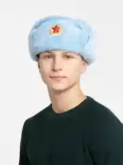 Голубой шапки Ушанки/ Будёновка/ Солдатская/ Ушанка (Разные цвета) с кокардой, СССР, РФ