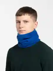 Синий шарф-труба флисовый, Теплый снуд-хомут, маска многоразовая