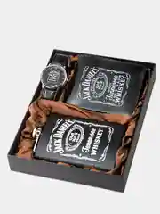 Подарочный набор для мужчин: часы мужские, портмоне кошелек, фляжка