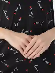 Черный сорочка ночная, женская