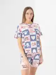 Белый пижама женская футболка и шорты