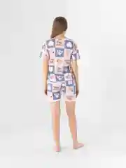 Белый пижама женская футболка и шорты