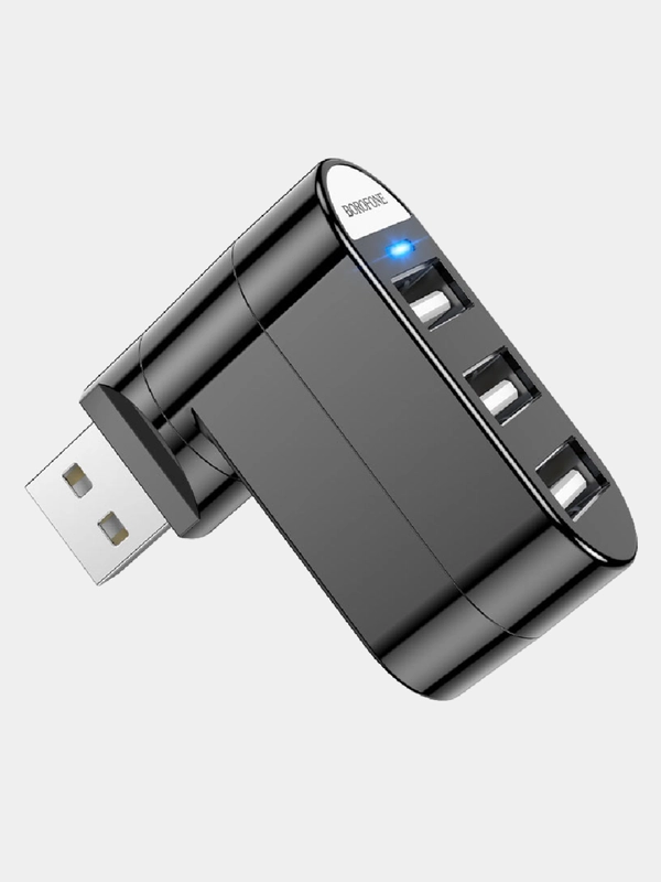 USB-разветвитель Borofone DH3, 3USB, USB-концентратор с подсветкой, переходник