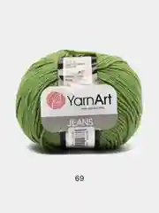 Лесной зеленый пряжа YarnArt Jeans, 50 г, 160 м