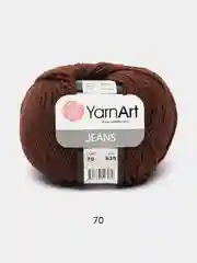 Шоколадный пряжа YarnArt Jeans, 50 г, 160 м