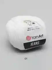 Белый пряжа YarnArt Jeans, 50 г, 160 м