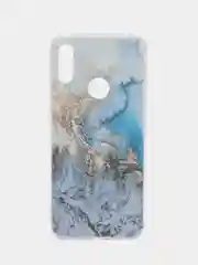 Голубой силиконовый чехол на Honor 8A/8A Pro/Huawei Y6 2019/Y6s / Хонор 8А прозрачный, с рисунком