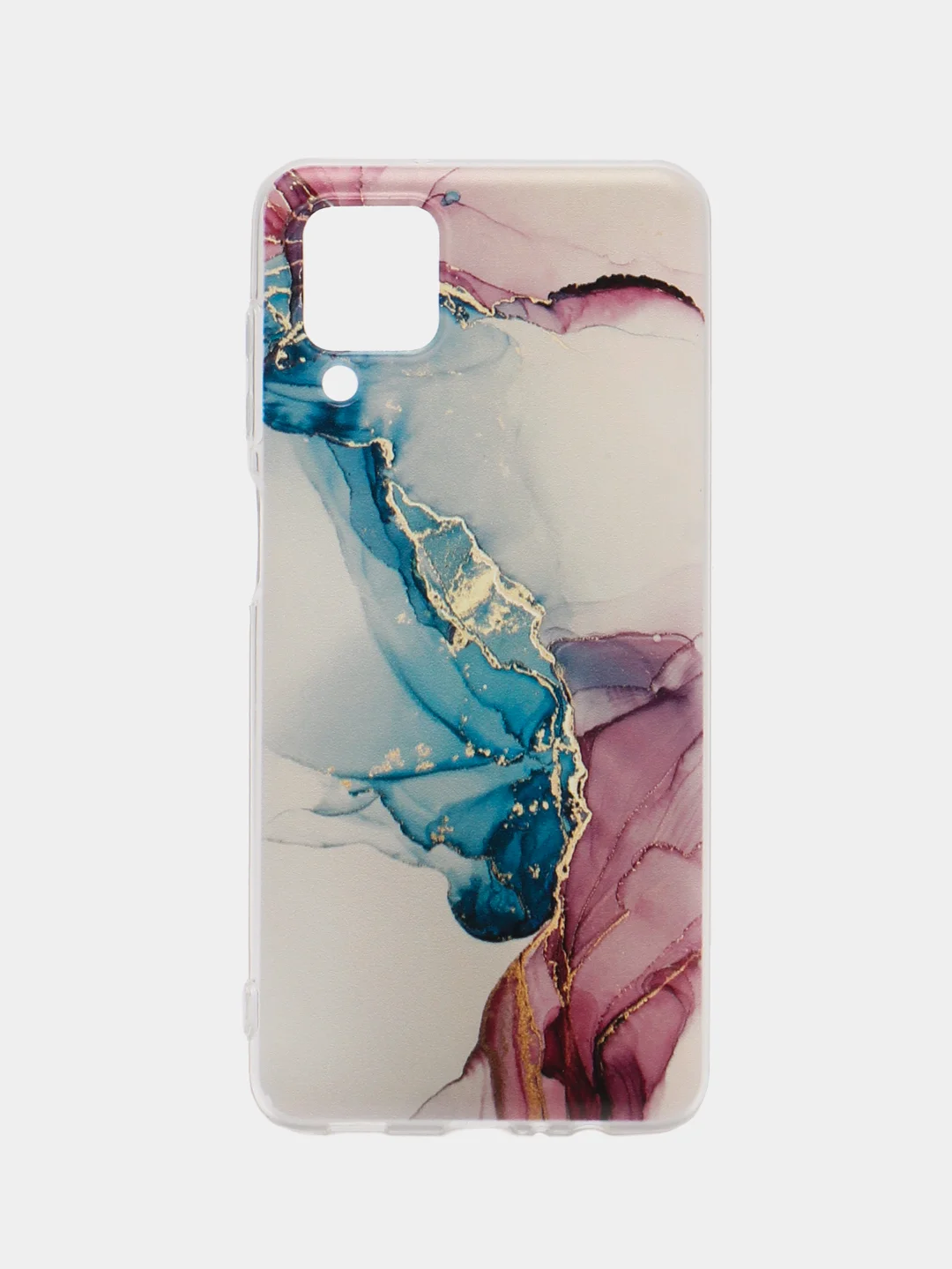 Ледяной чехол на Samsung Galaxy A12/M12 / Самсунг А12/М12 прозрачный, с рисунком, защита камеры