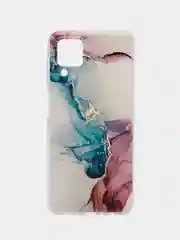 Ледяной чехол на Samsung Galaxy A12/M12 / Самсунг А12/М12 прозрачный, с рисунком, защита камеры