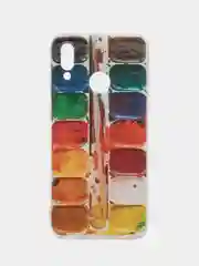 Бордовый чехол на Honor 10 Lite/Huawei P Smart 2019 / Хонор 10 Лайт прозрачный, с рисунком