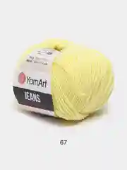 Лимонный пряжа YarnArt Jeans, 50 г, 160 м