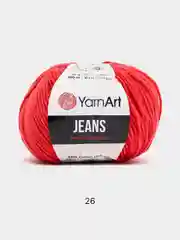 Алый пряжа YarnArt Jeans, 50 г, 160 м