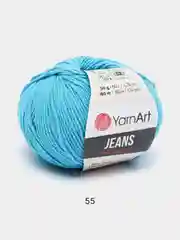 Голубой пряжа YarnArt Jeans, 50 г, 160 м