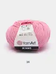 Розовый пряжа YarnArt Jeans, 50 г, 160 м