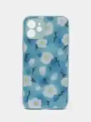 Голубой чехол iPhone 12 с принтом