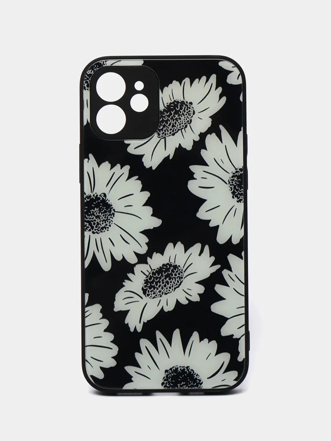 Черный чехол iPhone 12 с принтом