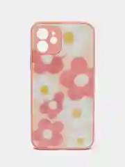 Розовый чехол iPhone 12 с принтом