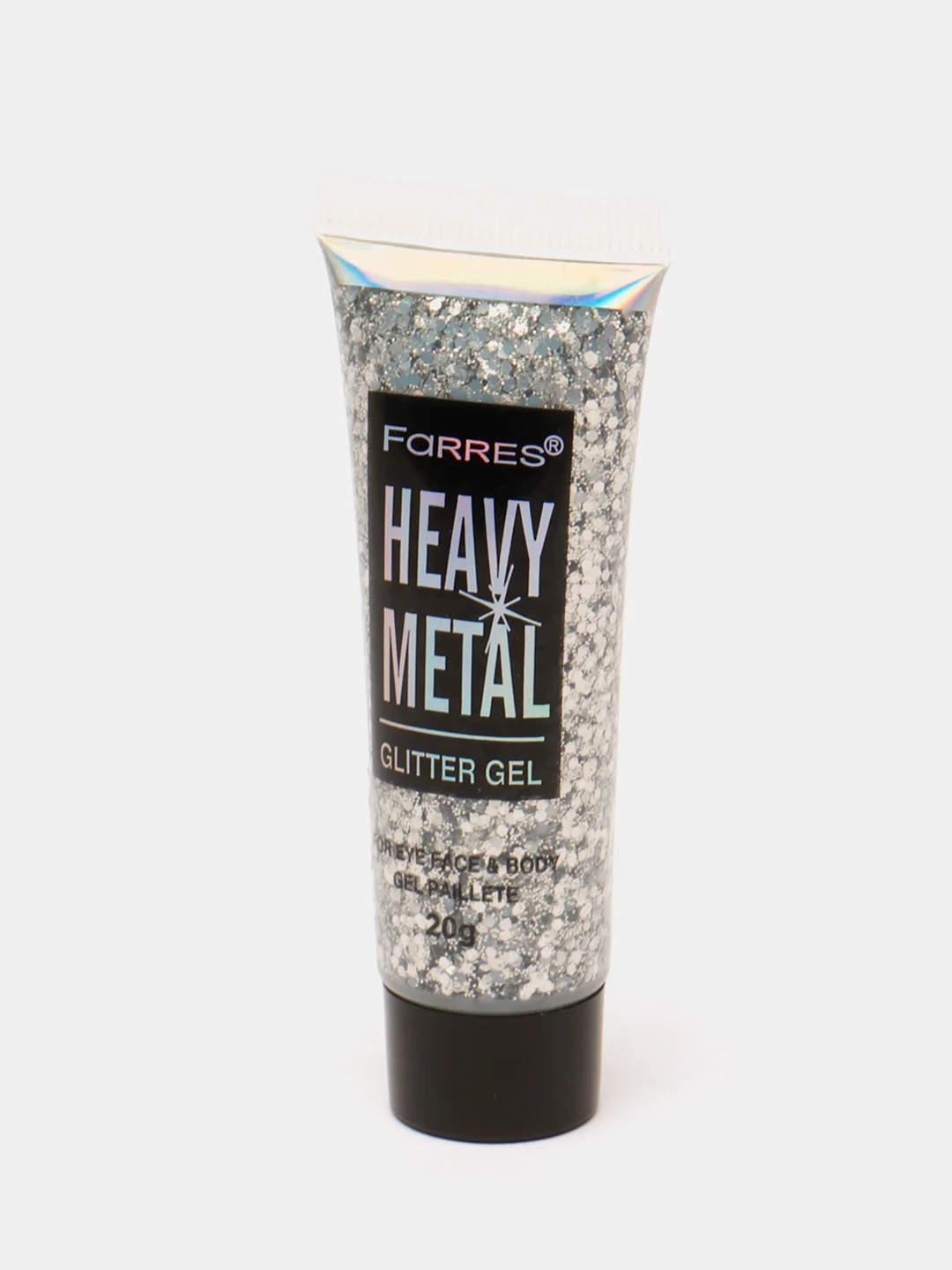 Серебряный глиттер - гель для лица и тела Farres Heavy Metal Glitter Gel