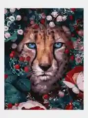 Картина по номерам "Цветочная кошка", на холсте, с подрамником, 40*50