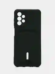 Зеленый чехол Samsung Galaxy A13 (Самсунг Галакси А13 4G), силиконовый, с карманом для карты