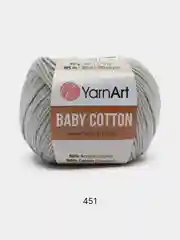 Серый меланж пряжа YarnArt Baby cotton, 50 г, 165 м, акрил и хлопок