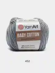 Серый пряжа YarnArt Baby cotton, 50 г, 165 м, акрил и хлопок