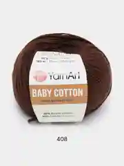 Тёмно-коричневый пряжа YarnArt Baby cotton, 50 г, 165 м, акрил и хлопок