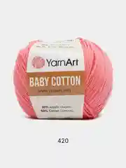 Кораллово-розовый пряжа YarnArt Baby cotton, 50 г, 165 м, акрил и хлопок