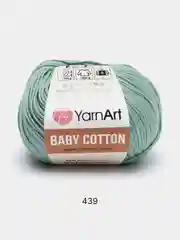 Зелёный хаки пряжа YarnArt Baby cotton, 50 г, 165 м, акрил и хлопок