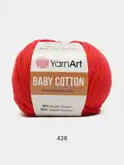 Красный пряжа YarnArt Baby cotton, 50 г, 165 м, акрил и хлопок