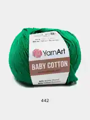 Зеленый пряжа YarnArt Baby cotton, 50 г, 165 м, акрил и хлопок
