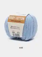 Небесно-голубой пряжа YarnArt Baby cotton, 50 г, 165 м, акрил и хлопок