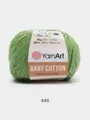 Оливковый пряжа YarnArt Baby cotton, 50 г, 165 м, акрил и хлопок