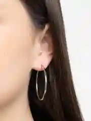 Серебряный серьги кольца "Конго"  из нержавеющей стали, серьги женские круглые бижутерия