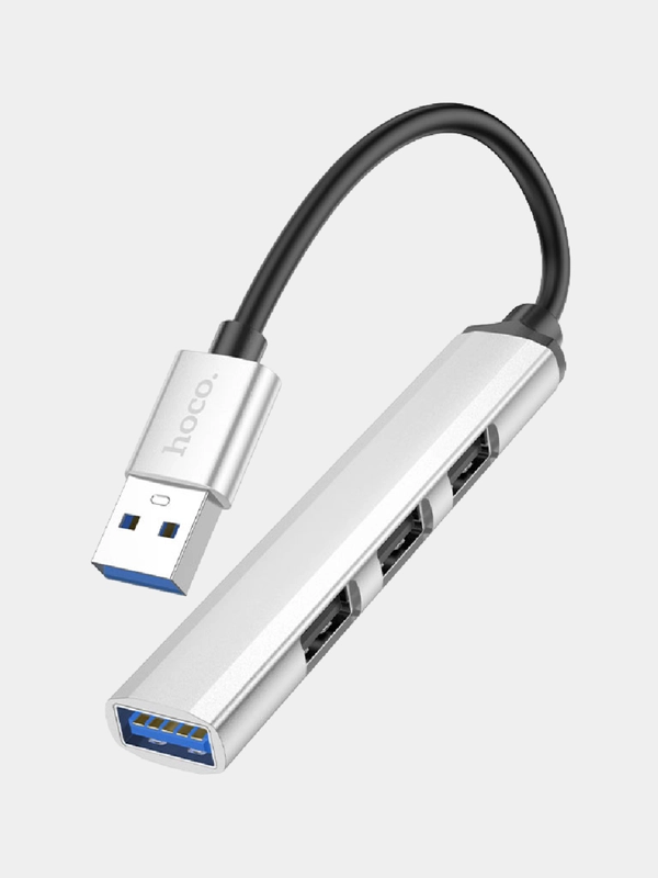 USB-концентратор Hoco HB26, переходник 4 USB-порта, хаб разветвитель, адаптер
