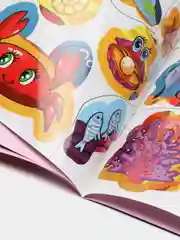 Бирюзовый книга с наклейками и заданиями про животных