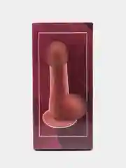 Фиолетовый фаллоимитатор с мошонкой, на присоске