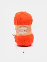 Оранжевый пряжа плюшевая Alize Softy, микрополиэстер, 50 г, 115 м
