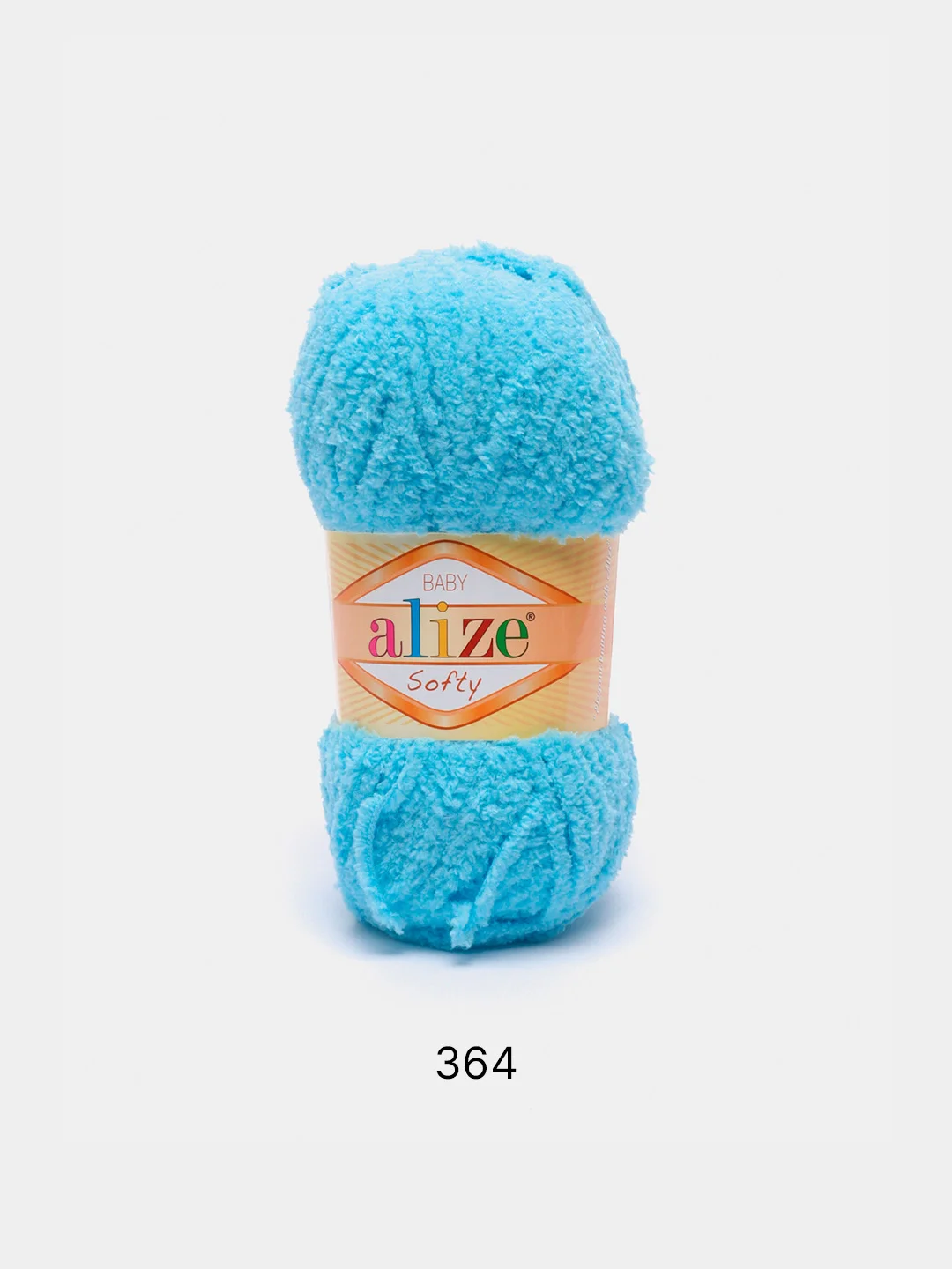 Голубой пряжа плюшевая Alize Softy, микрополиэстер, 50 г, 115 м