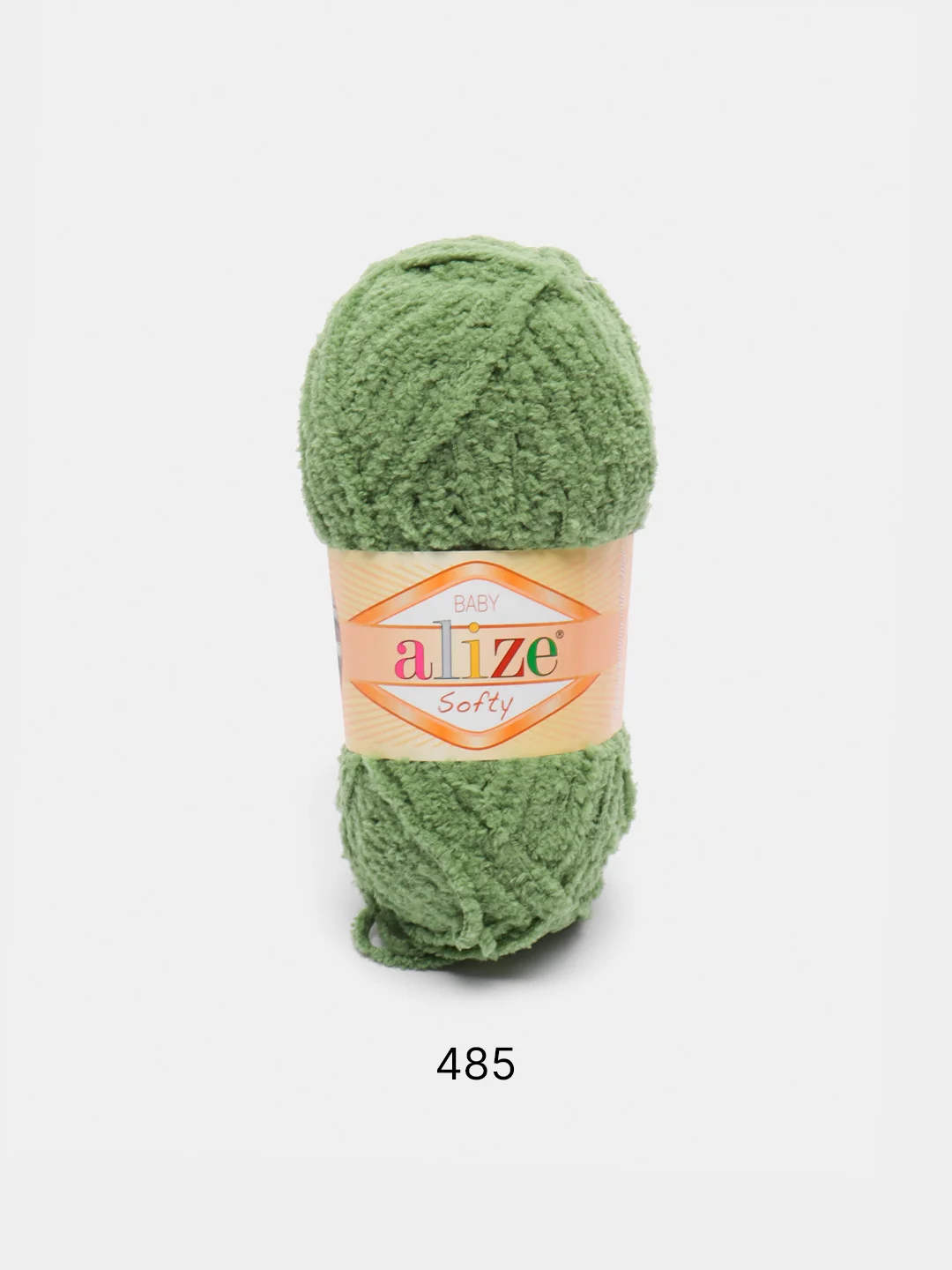 Лесной зеленый пряжа плюшевая Alize Softy, микрополиэстер, 50 г, 115 м