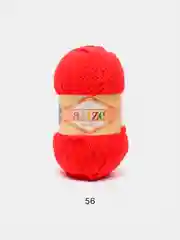 Красный пряжа плюшевая Alize Softy, микрополиэстер, 50 г, 115 м