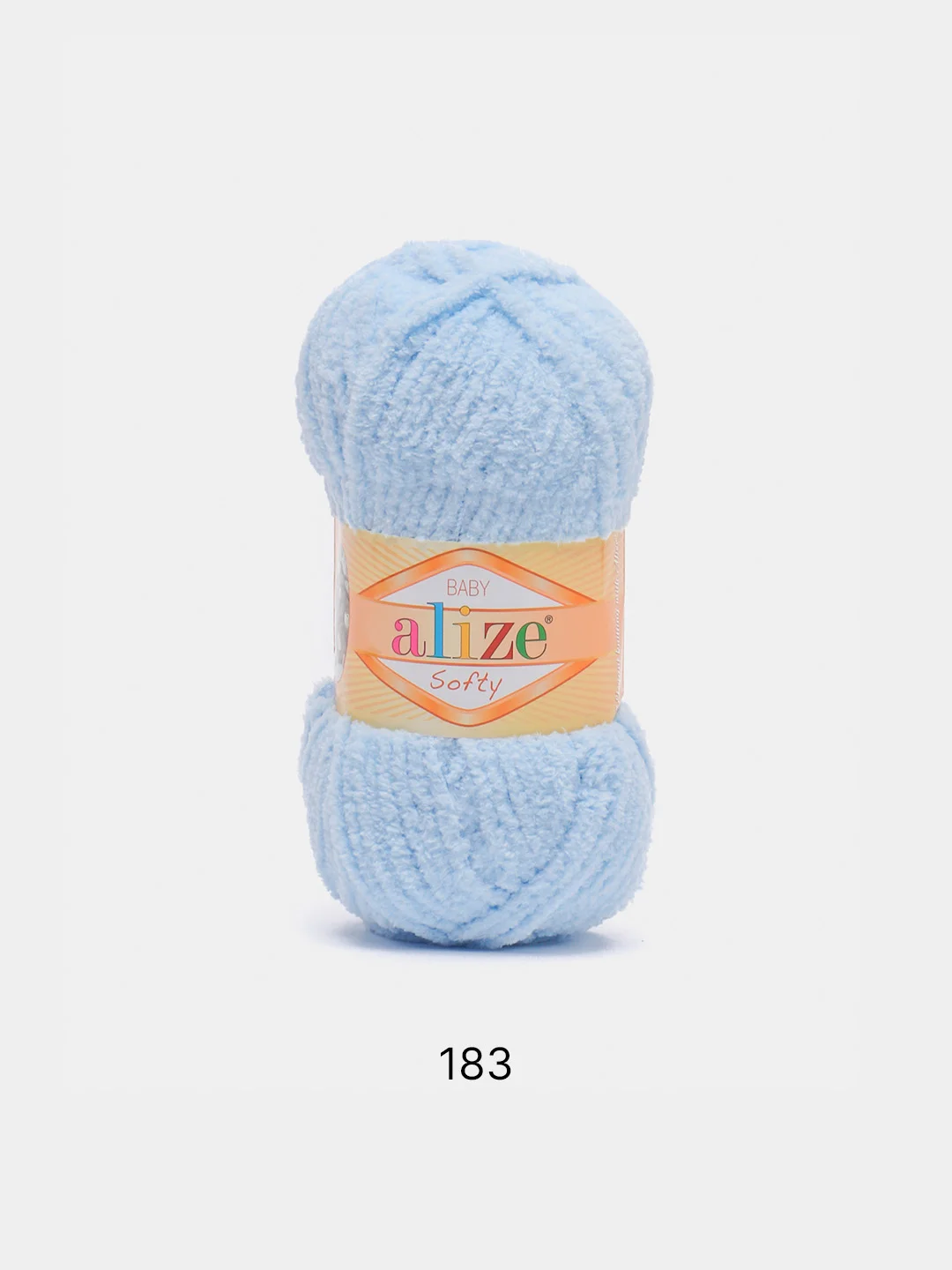 Светло-синий пряжа плюшевая Alize Softy, микрополиэстер, 50 г, 115 м