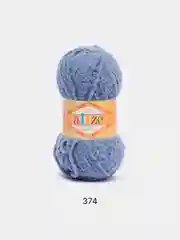 Серый пряжа плюшевая Alize Softy, микрополиэстер, 50 г, 115 м