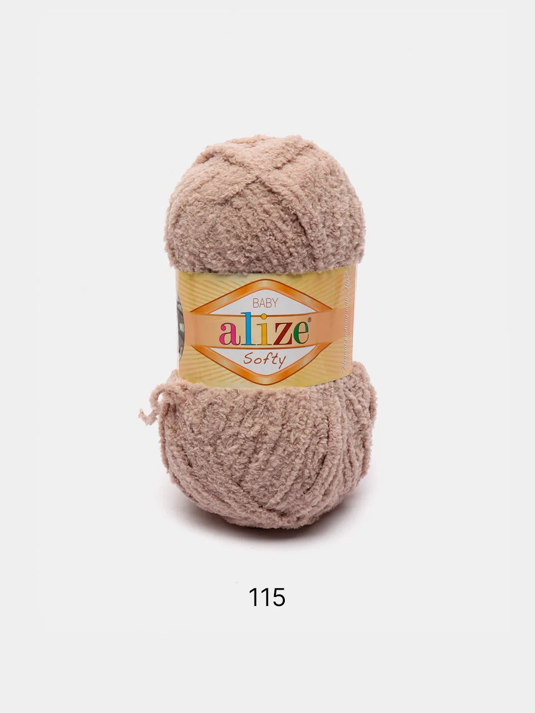 Карамельный пряжа плюшевая Alize Softy, микрополиэстер, 50 г, 115 м