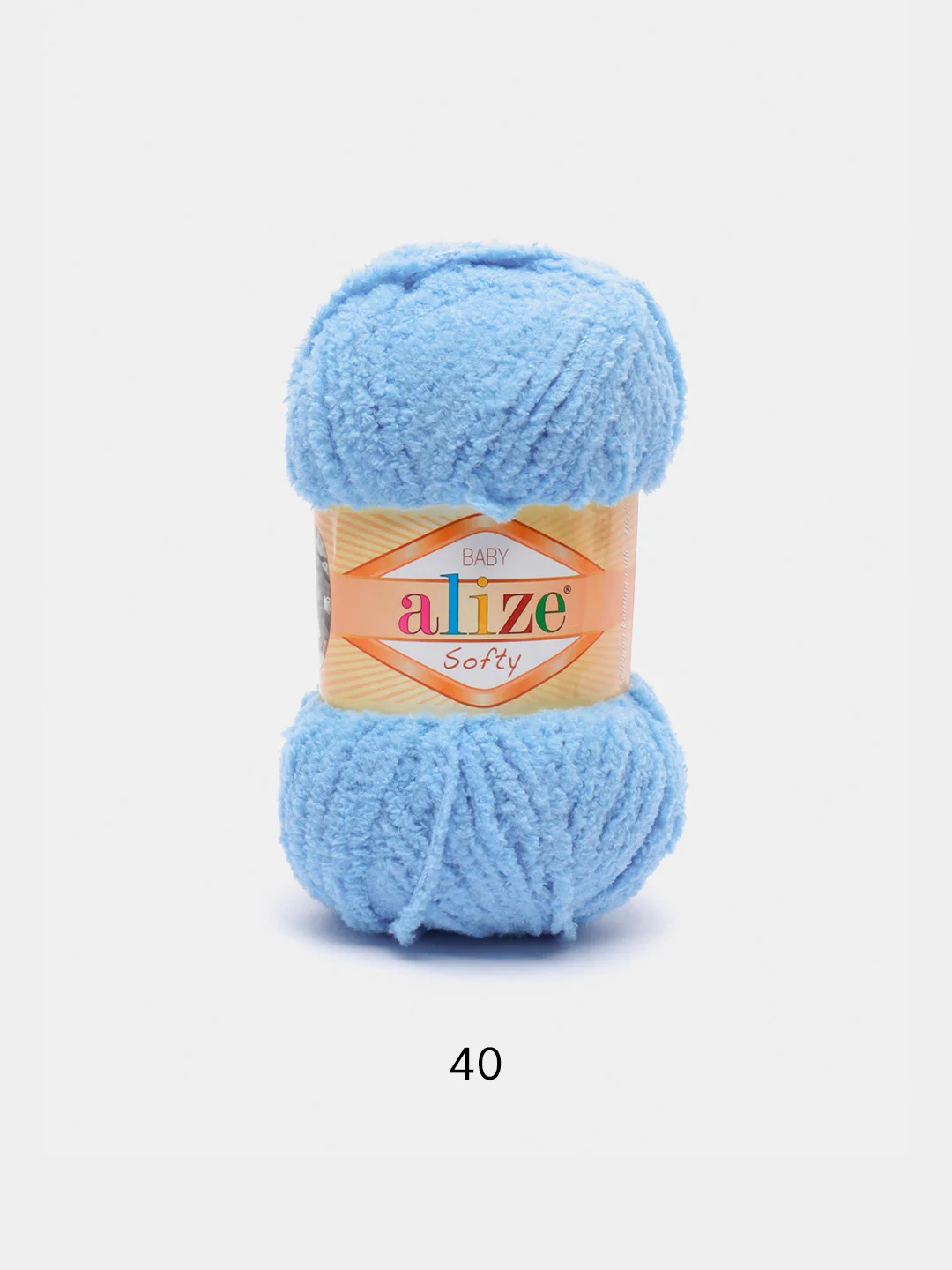 Небесно-голубой пряжа плюшевая Alize Softy, микрополиэстер, 50 г, 115 м
