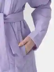 Сиреневый куртка женская, весенняя, с поясом